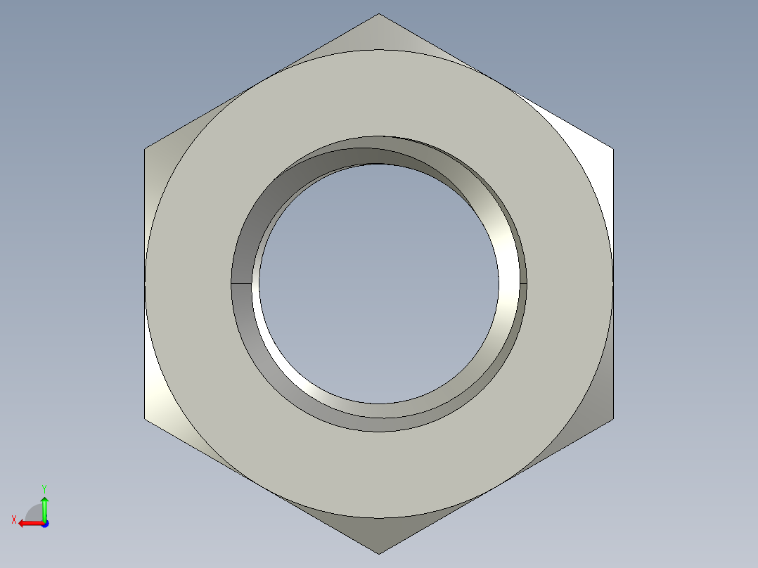 公制六角螺母-Metric Hex Nuts M12 x 1.75mm Thread后视图
