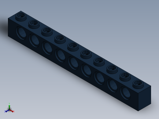 乐高机械组积木（横梁）-4274539 - 2730 Earth Blue Technic Brick 1 x 10 with Holes