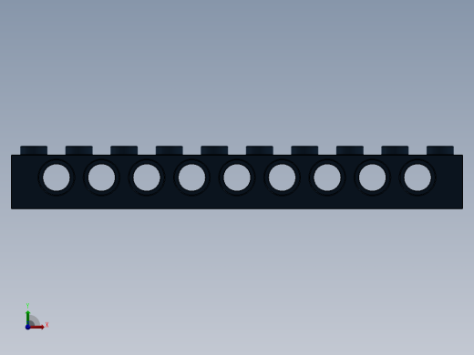 乐高机械组积木（横梁）-4274539 - 2730 Earth Blue Technic Brick 1 x 10 with Holes前视缩略图