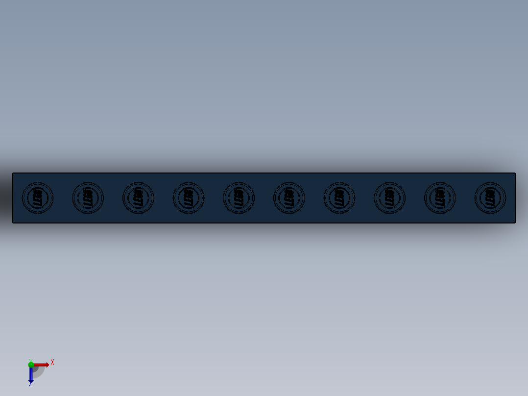 乐高机械组积木（横梁）-4274539 - 2730 Earth Blue Technic Brick 1 x 10 with Holes俯视图