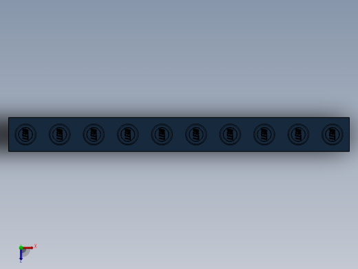 乐高机械组积木（横梁）-4274539 - 2730 Earth Blue Technic Brick 1 x 10 with Holes俯视缩略图