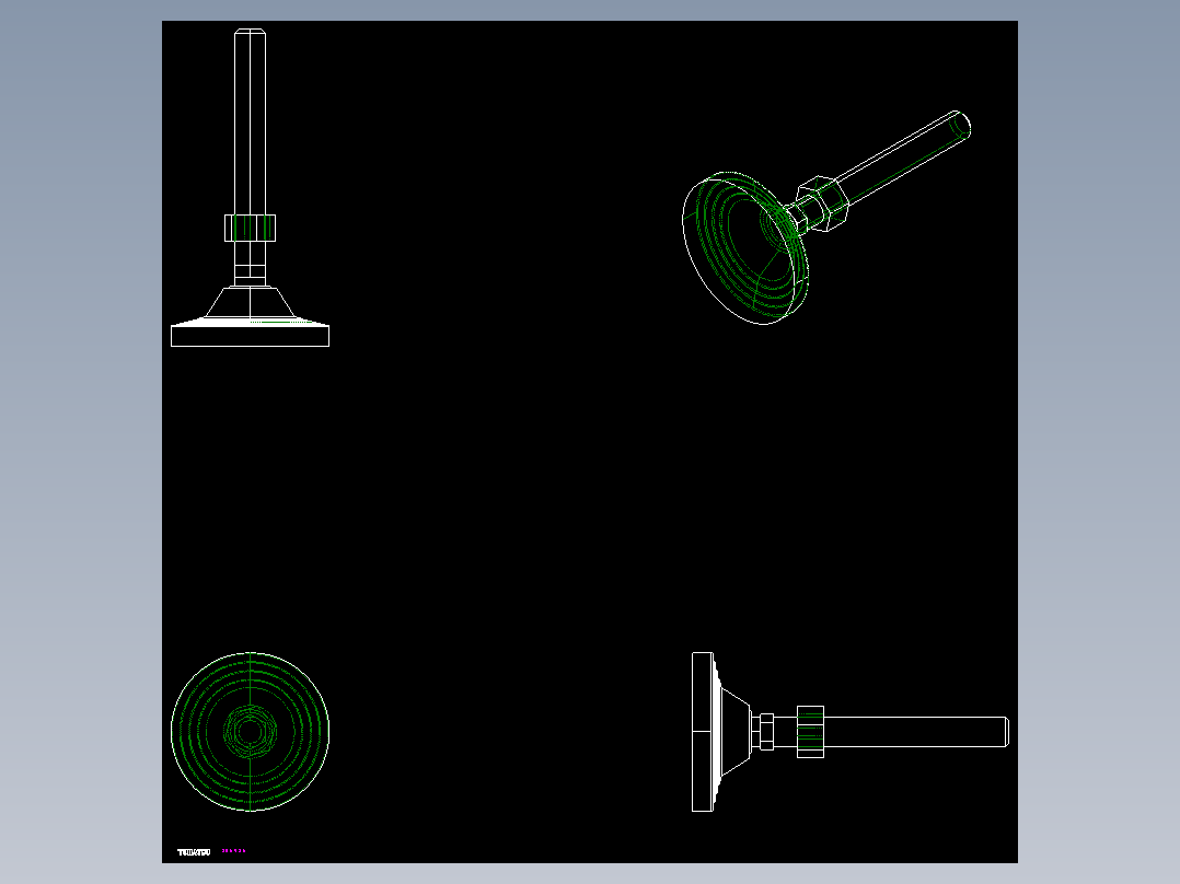 水平調整腳座LVA125B-2D多系列多零件图纸模型