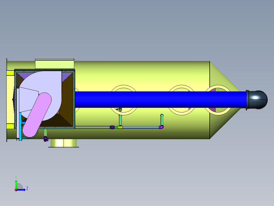 油漆加工用空气净化系统左视图