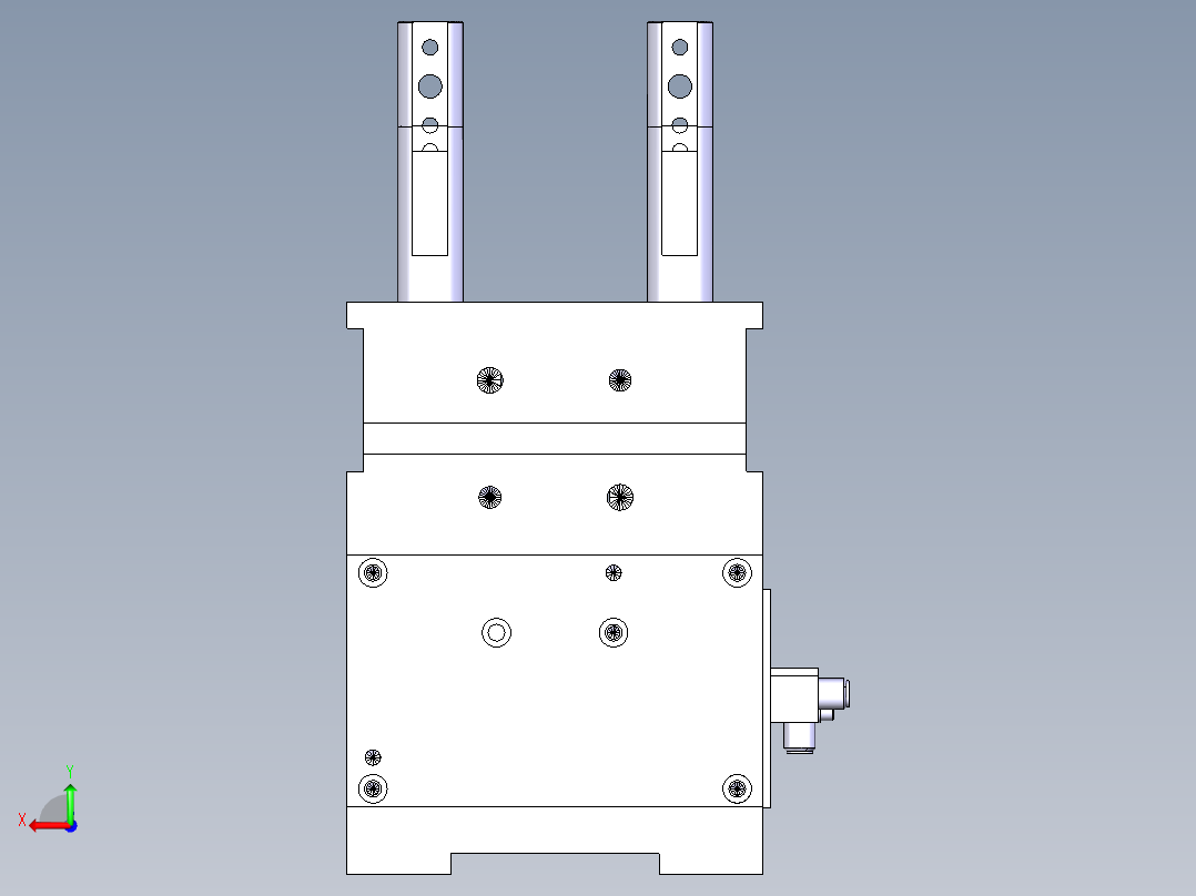 德克斯TUNKERS气缸数模SZVD_50_A23_T12_TUENKERS后视图
