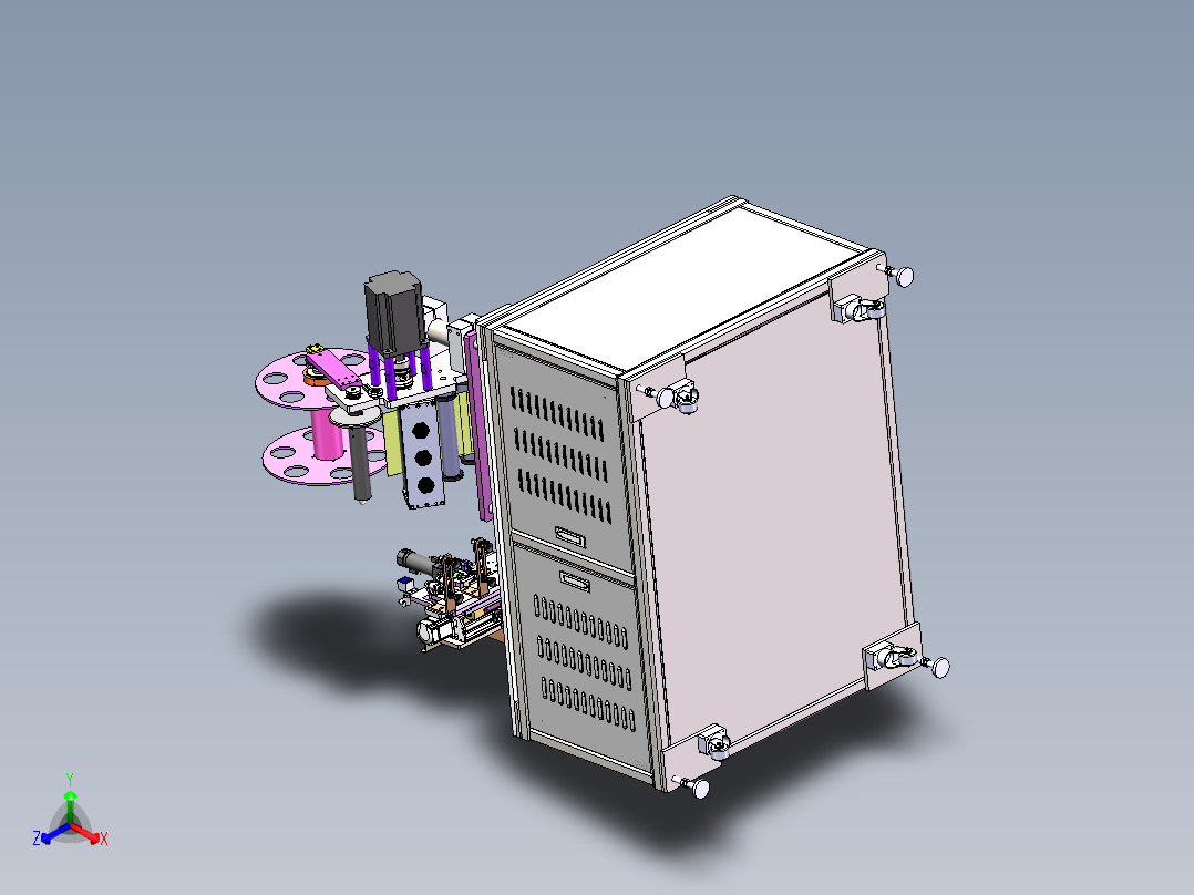 半自动保护膜贴标机sw16可编辑正等轴测图