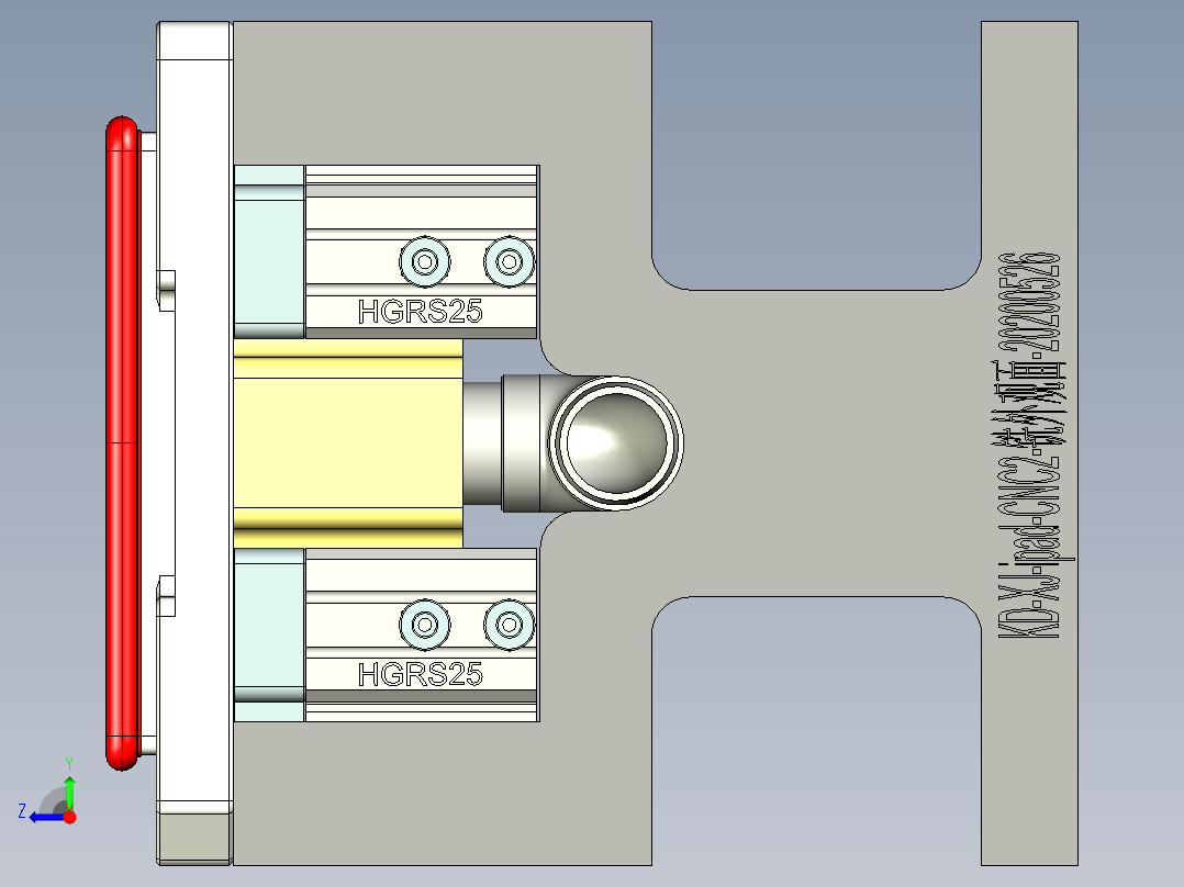 IPAD外壳铣外观面治具模型右视图