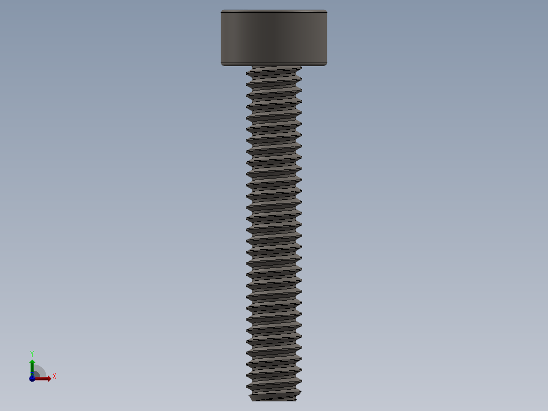 Screw_DIN_912_M2x12F_A2.SLDPRT公制内六角螺钉前视图