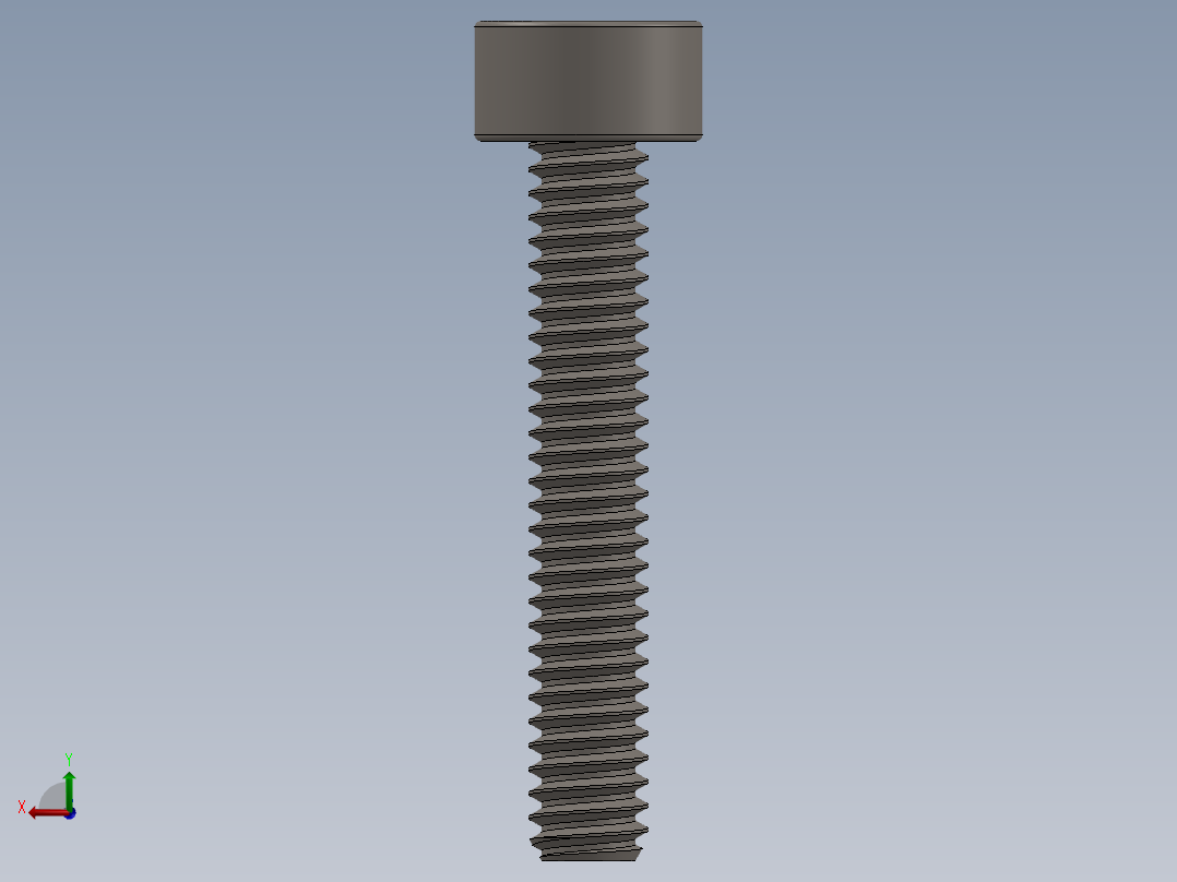 Screw_DIN_912_M2x12F_A2.SLDPRT公制内六角螺钉后视图