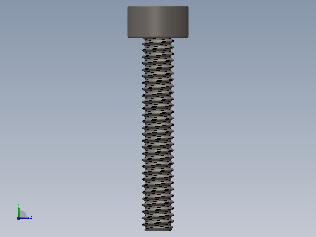 Screw_DIN_912_M2x12F_A2.SLDPRT公制内六角螺钉左视图