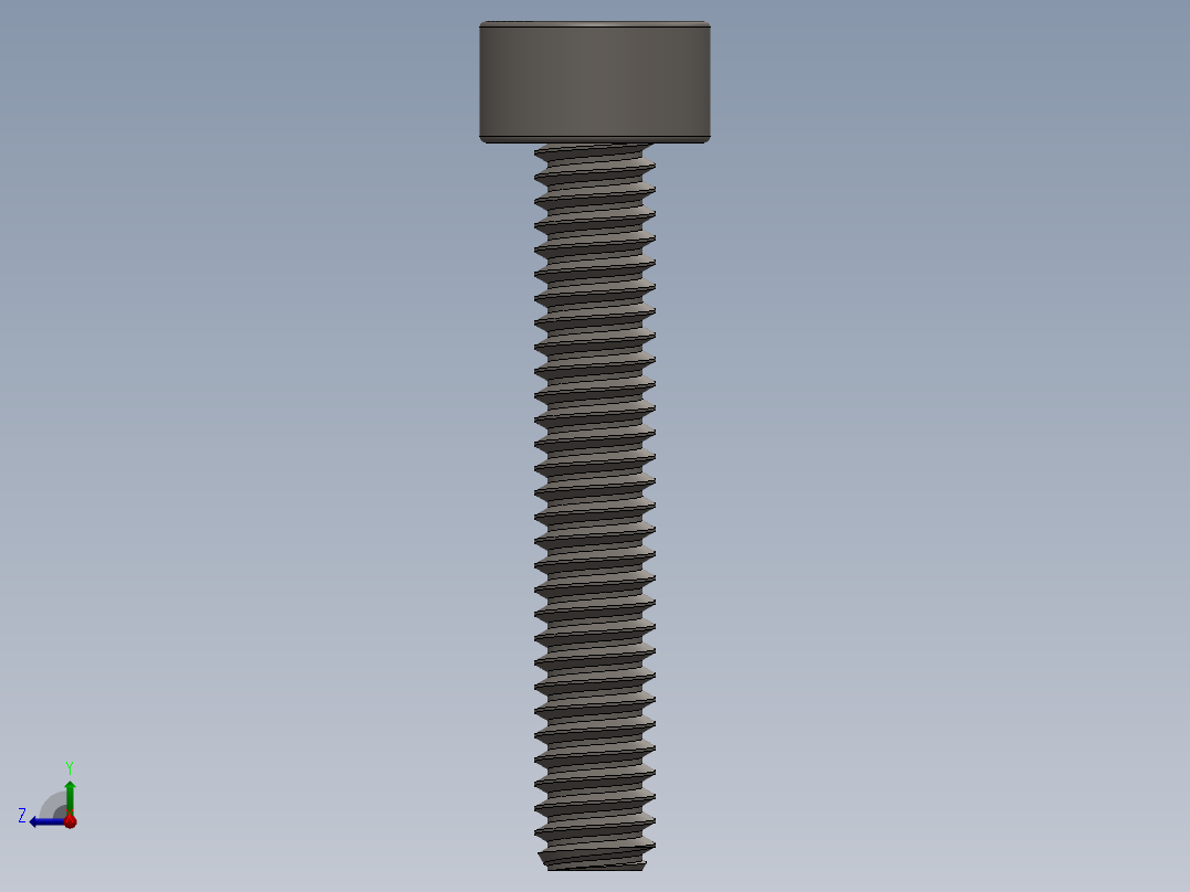Screw_DIN_912_M2x12F_A2.SLDPRT公制内六角螺钉右视图
