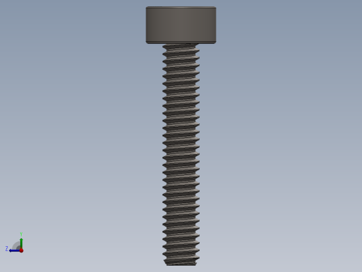 Screw_DIN_912_M2x12F_A2.SLDPRT公制内六角螺钉右视缩略图