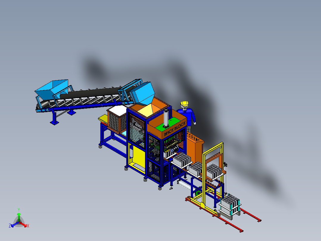 自动砌砖机3D图纸
