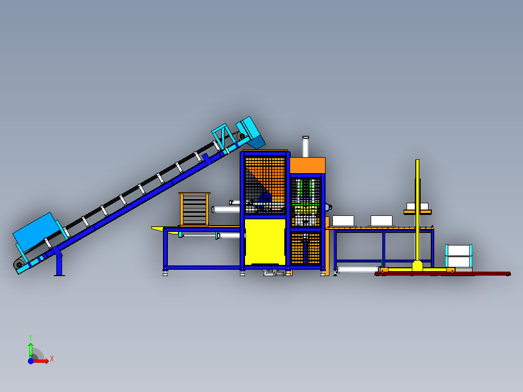 自动砌砖机3D图纸前视图