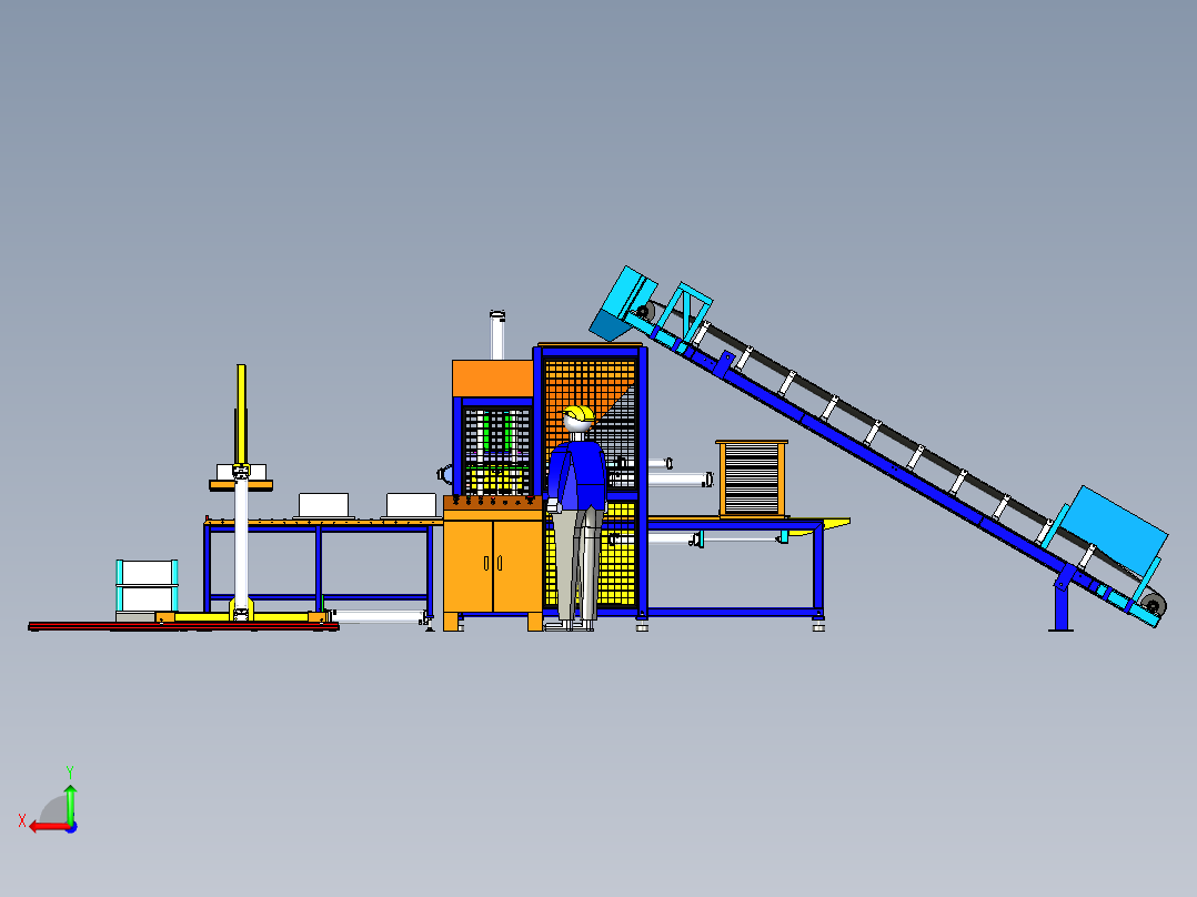 自动砌砖机3D图纸后视图