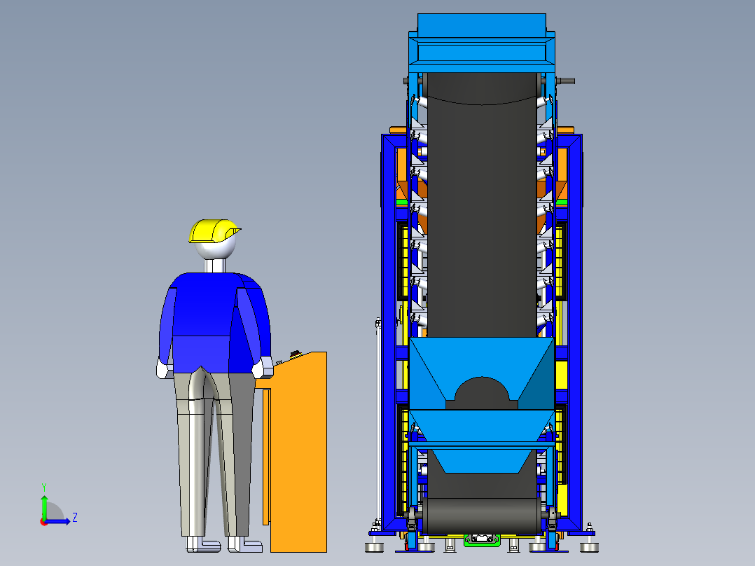 自动砌砖机3D图纸左视图