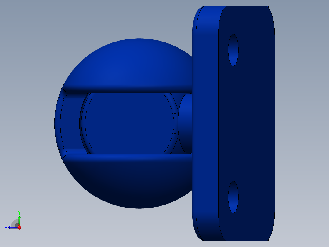 铰链、球型铰链右视图