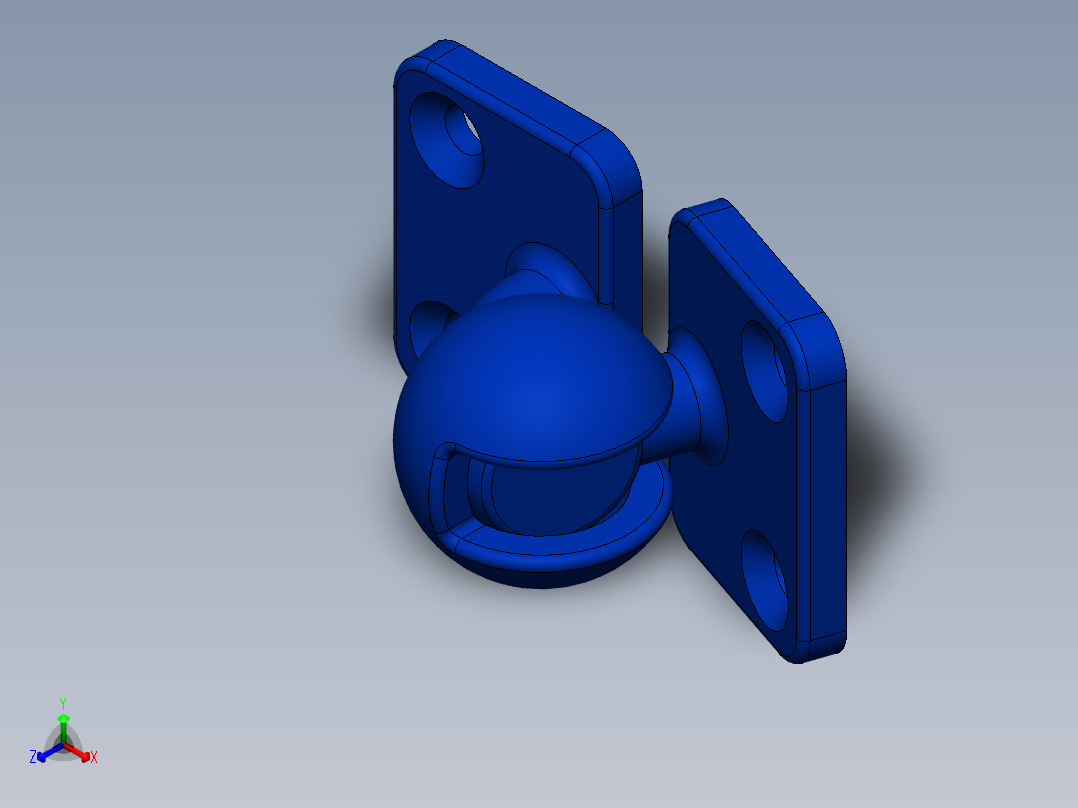 铰链、球型铰链正等轴测图