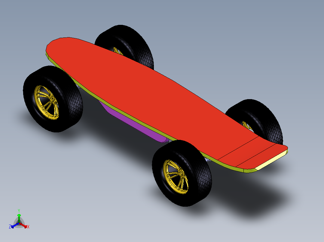 电动滑板2正等轴测图