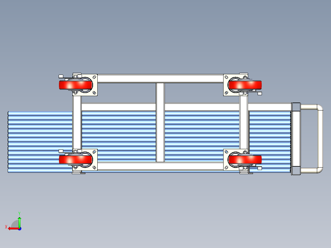 撑杆摆放架基架总装后视图