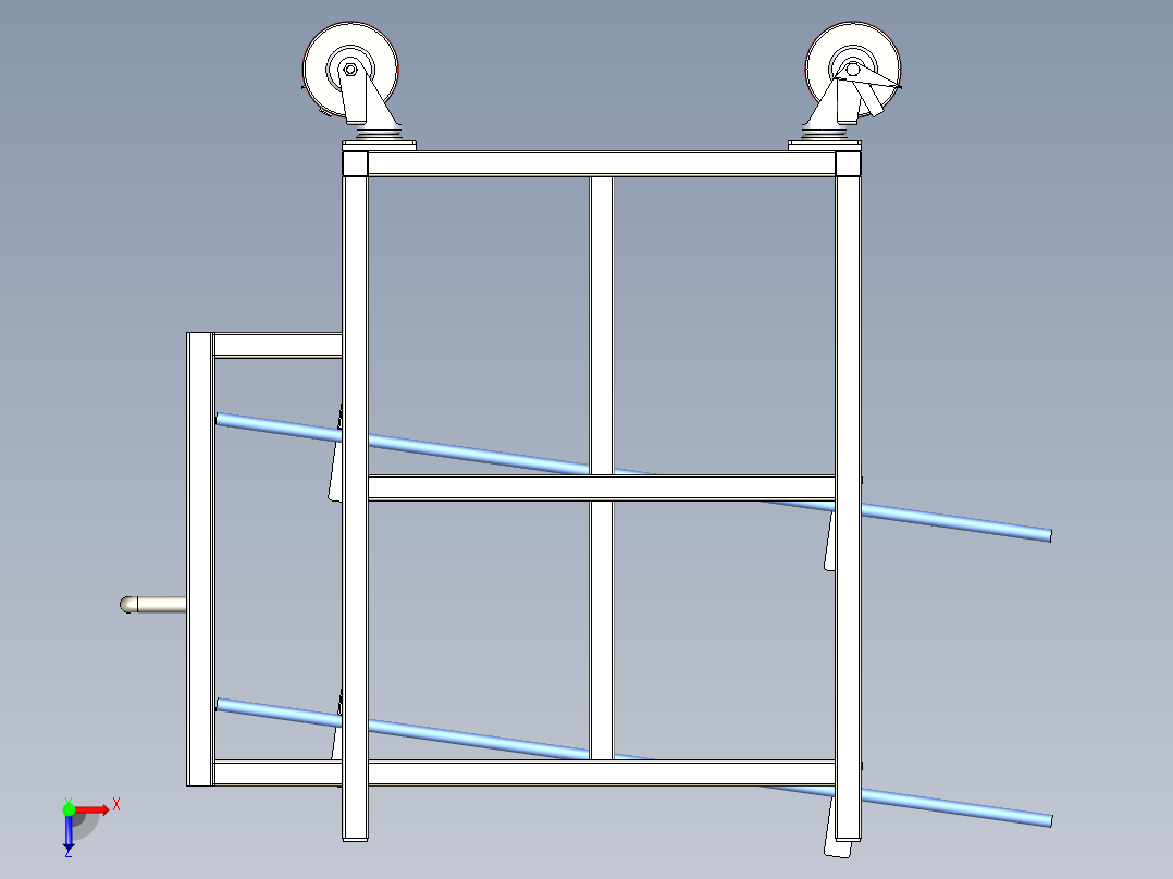 撑杆摆放架基架总装俯视图
