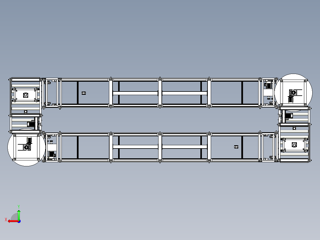 环形工装线后视图