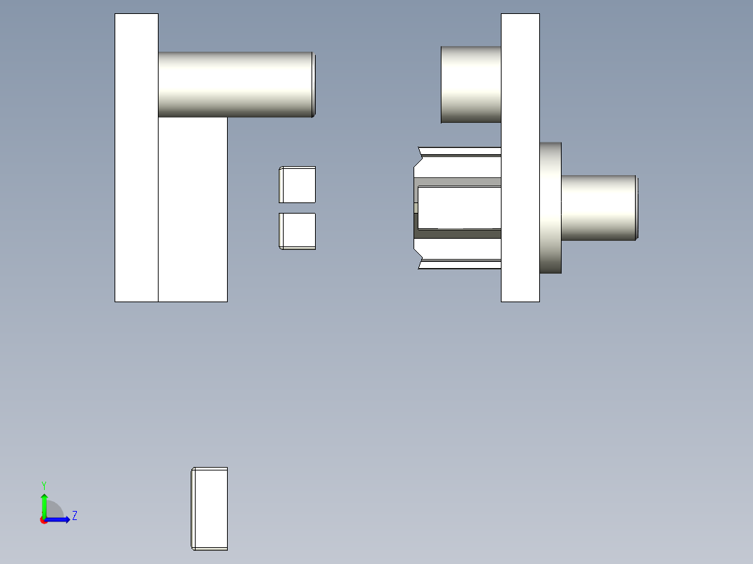方盒剖切模左视图