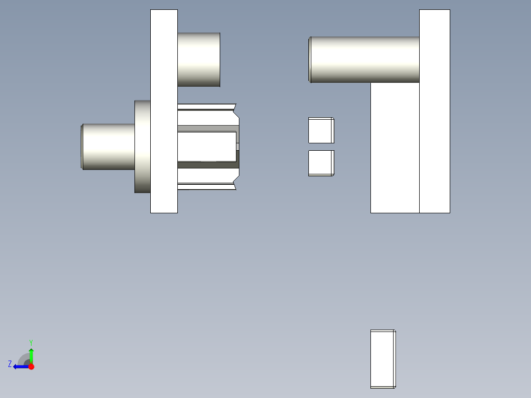 方盒剖切模右视图