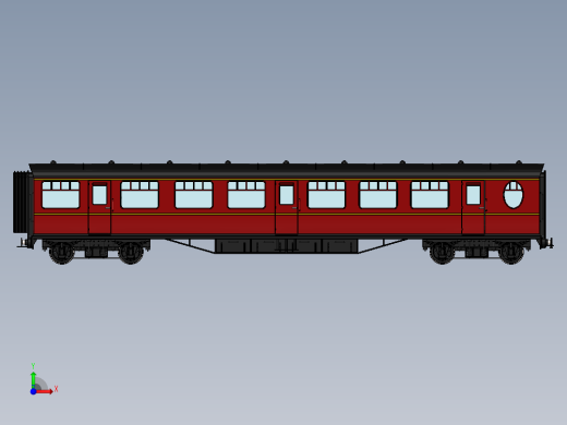 火车机车列车passenger-coach-1831-模型格式为 stp sw前视缩略图