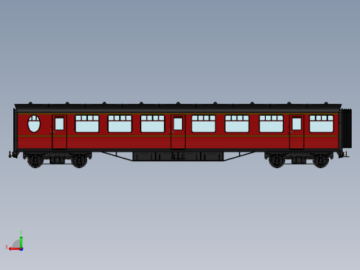 火车机车列车passenger-coach-1831-模型格式为 stp sw后视缩略图
