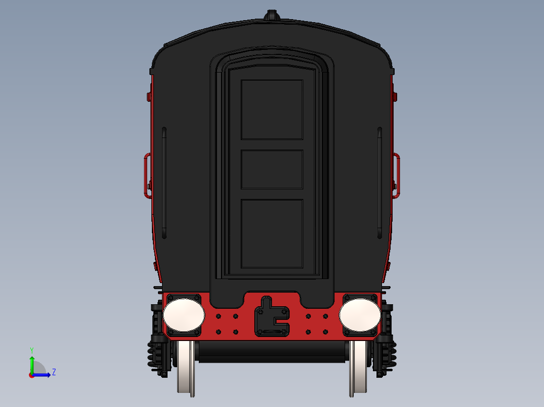 火车机车列车passenger-coach-1831-模型格式为 stp sw左视图