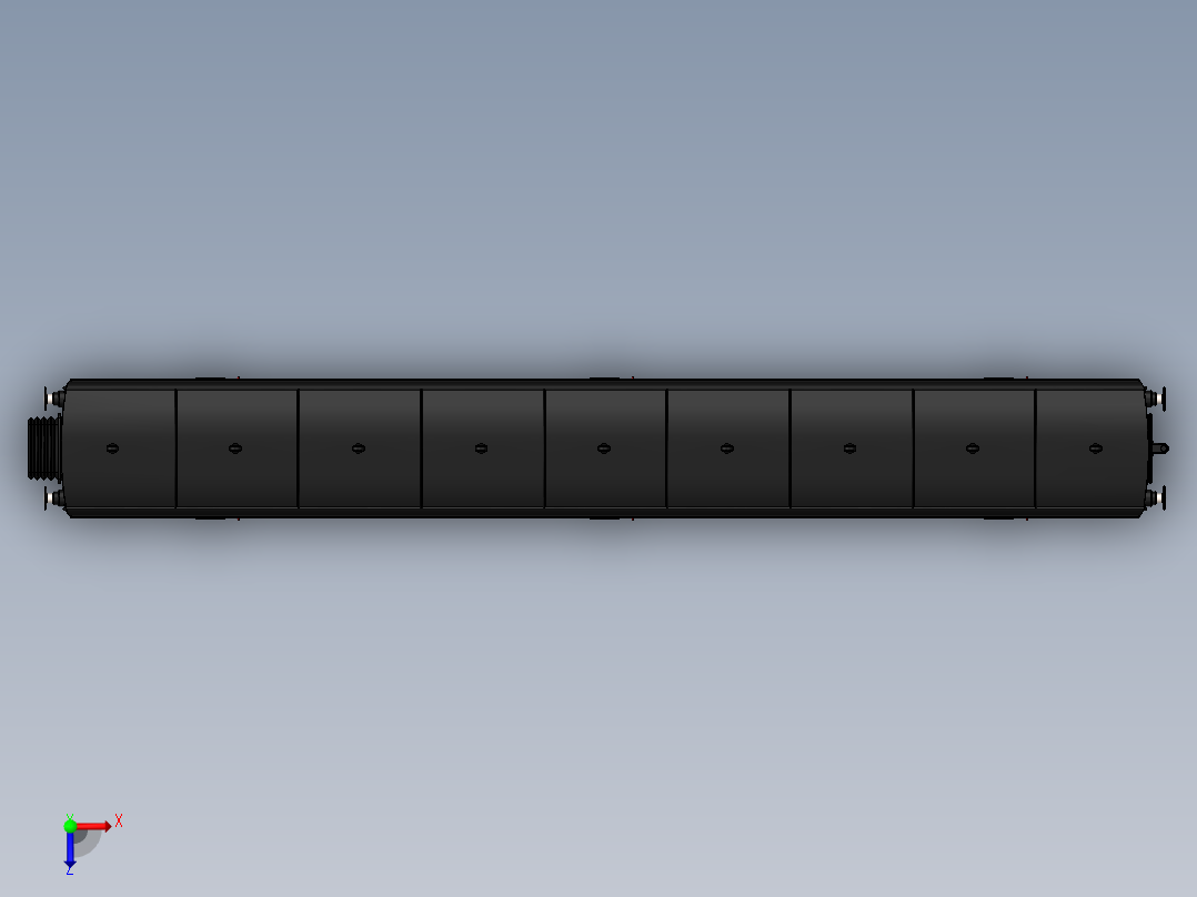 火车机车列车passenger-coach-1831-模型格式为 stp sw俯视图