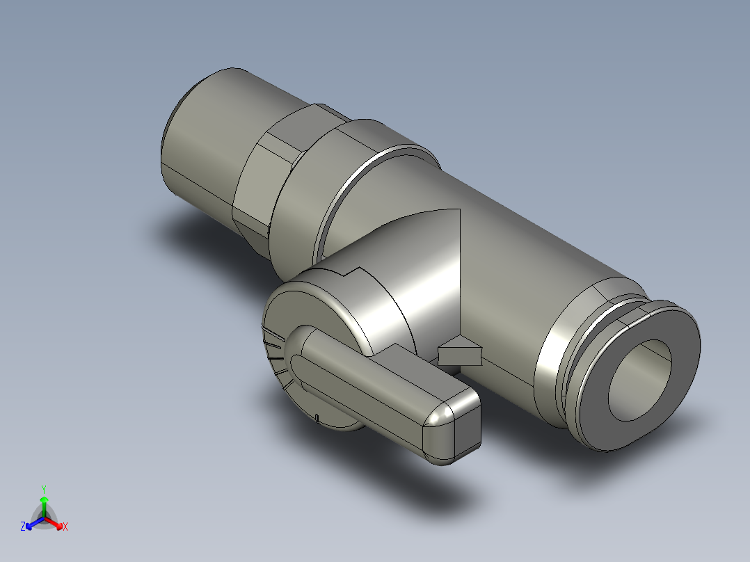 气管接头开关阀BVC01-6正等轴测图