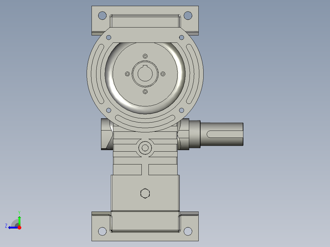 WPWDT型蜗轮蜗杆减速机WPWDT155-40-B右视图
