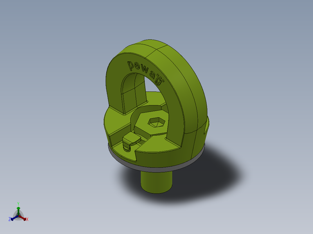 吊耳M12正等轴测图
