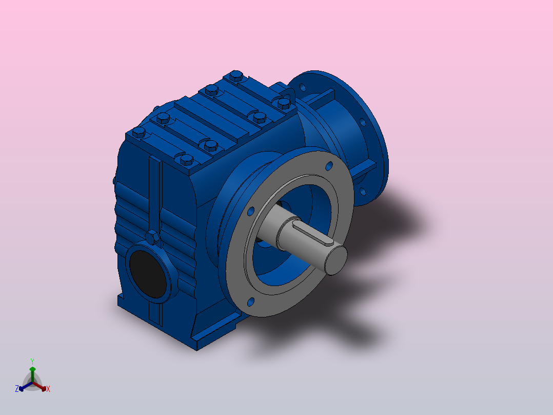 SF77ZP蜗轮蜗杆减速机SF77-13.16-M1-A-P90正等轴测图