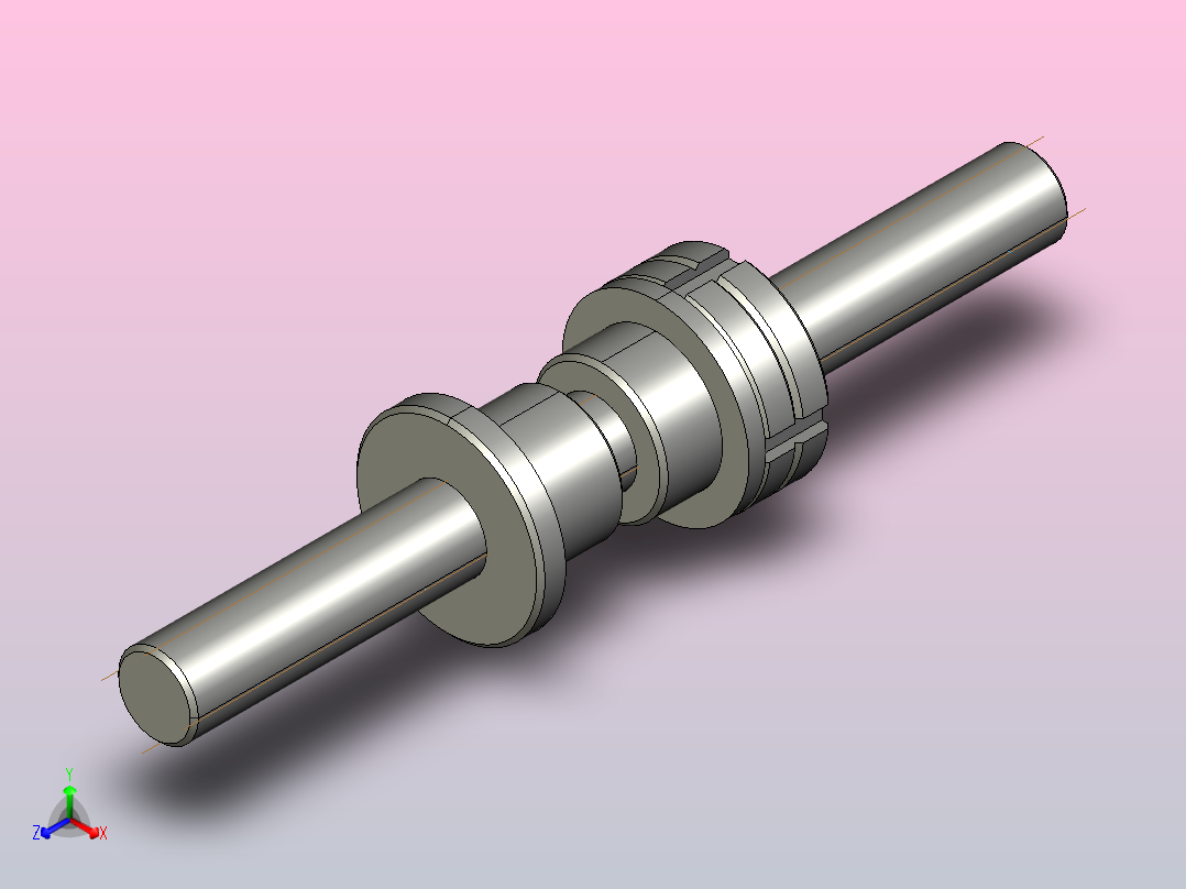 FFZL2004-3滚珠丝杆3D模型主视图