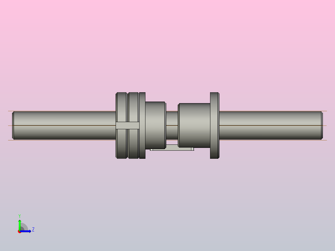 FFZL2004-3滚珠丝杆3D模型左视图