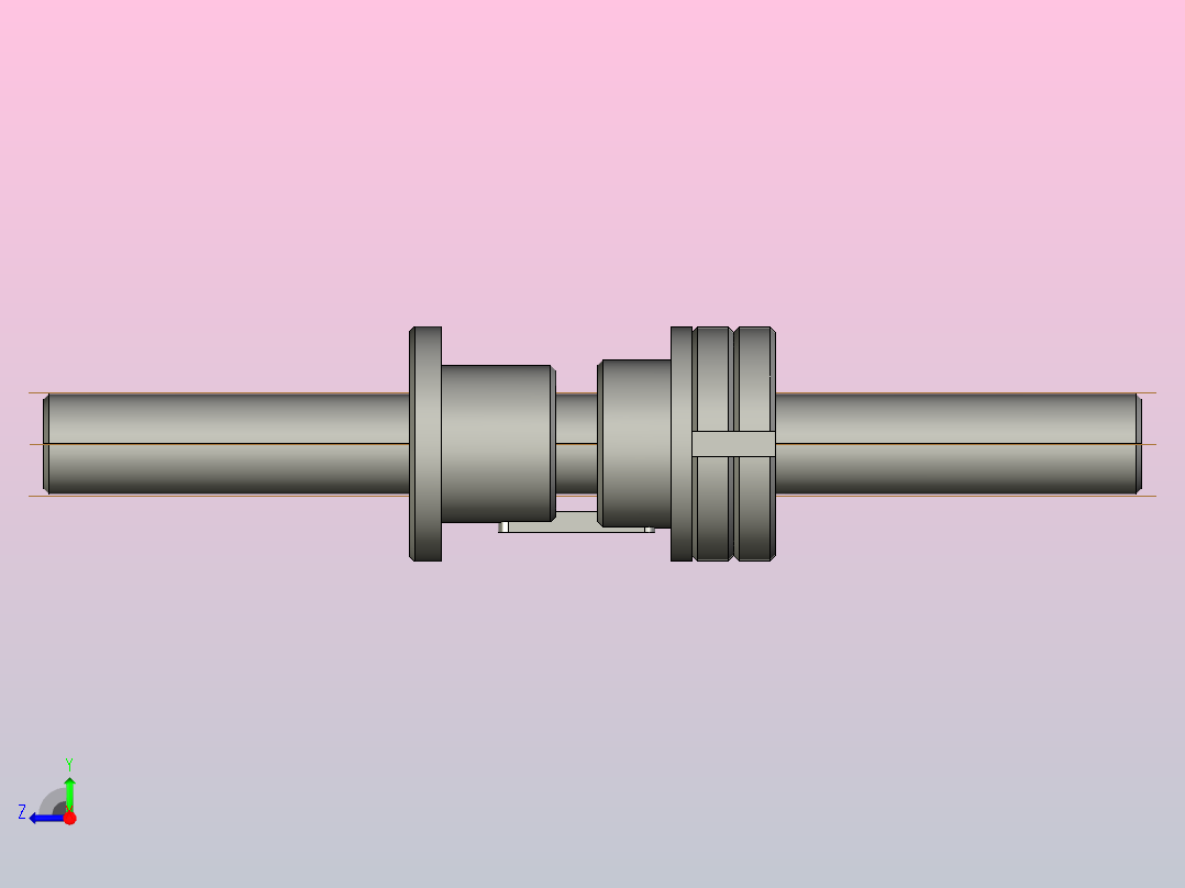 FFZL2004-3滚珠丝杆3D模型右视图