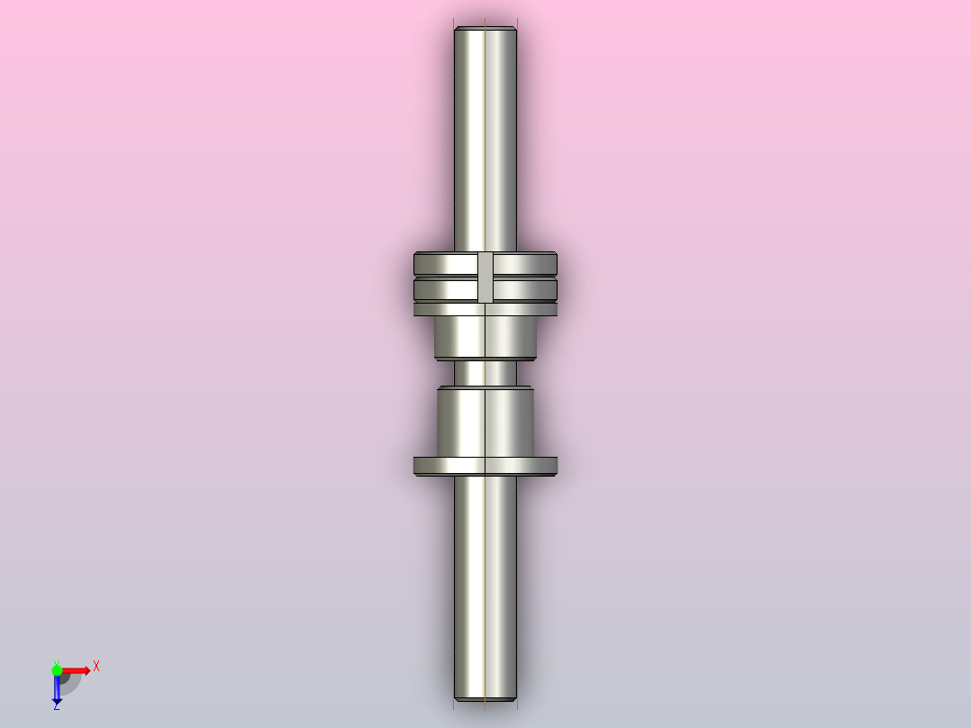 FFZL2004-3滚珠丝杆3D模型俯视图