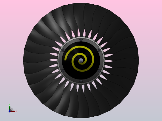 GE-CFM65涡轮风扇发动机的风扇叶片前视缩略图