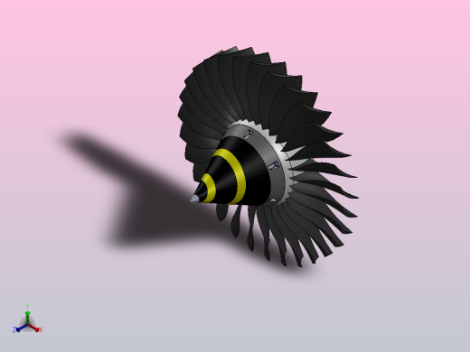 GE-CFM65涡轮风扇发动机的风扇叶片正等轴测缩略图