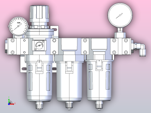 Regulator调节器组件（CKD.JP）3D图纸+STEP格式前视缩略图