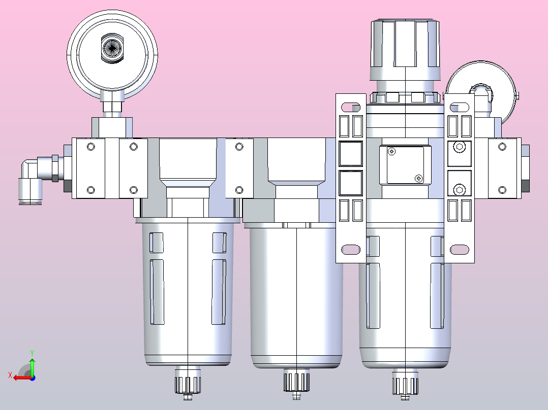 Regulator调节器组件（CKD.JP）3D图纸+STEP格式后视图