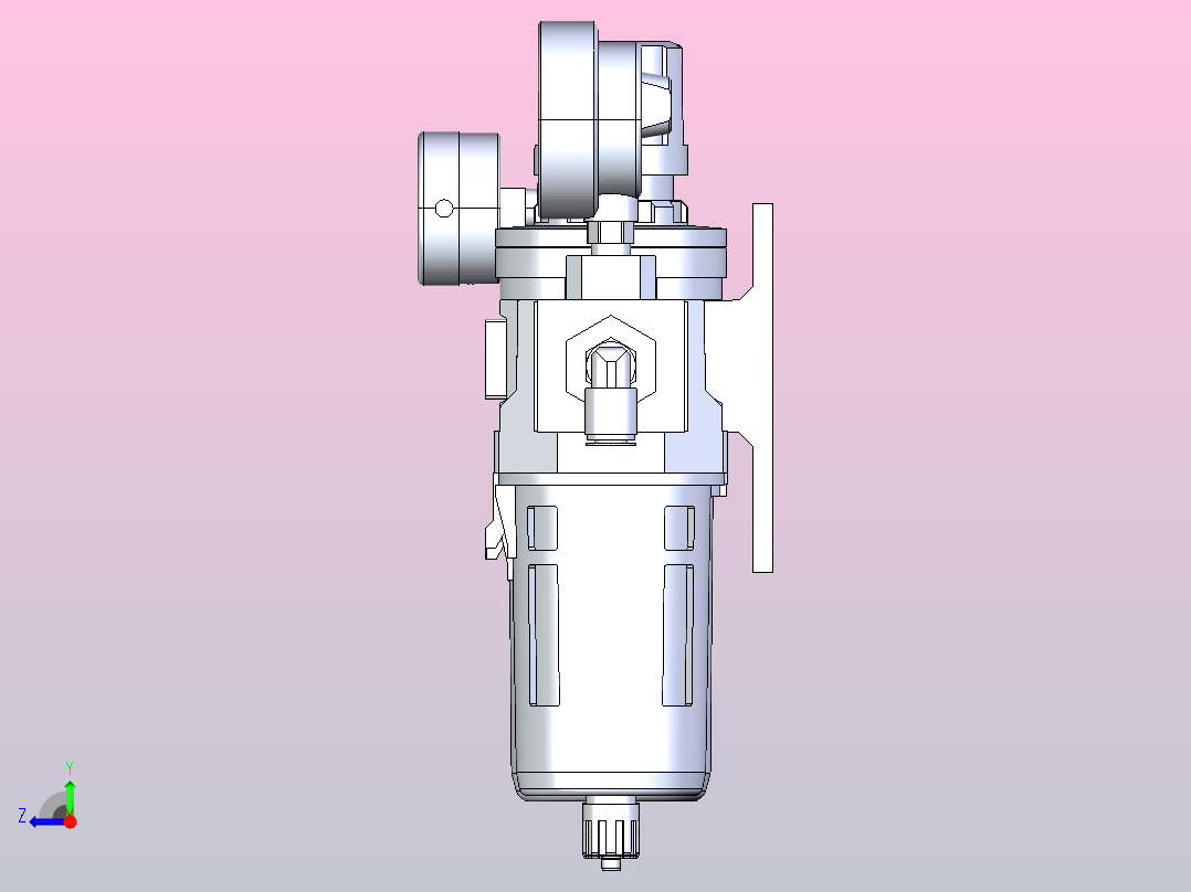 Regulator调节器组件（CKD.JP）3D图纸+STEP格式右视图