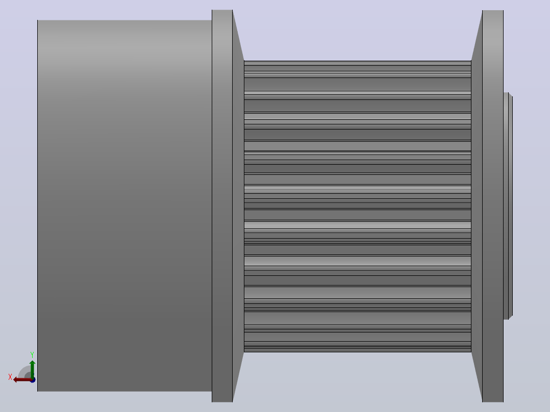 大凸缘型小凸缘型半圆弧形齿同步带轮S2M型_SS2MCC-23-10-dc3-A后视图