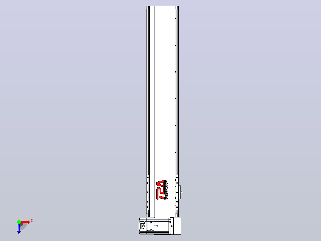皮带直线轴半封闭可选导轨TPA-HNB-120D-110-L550-RU-Y-P40-N3俯视图