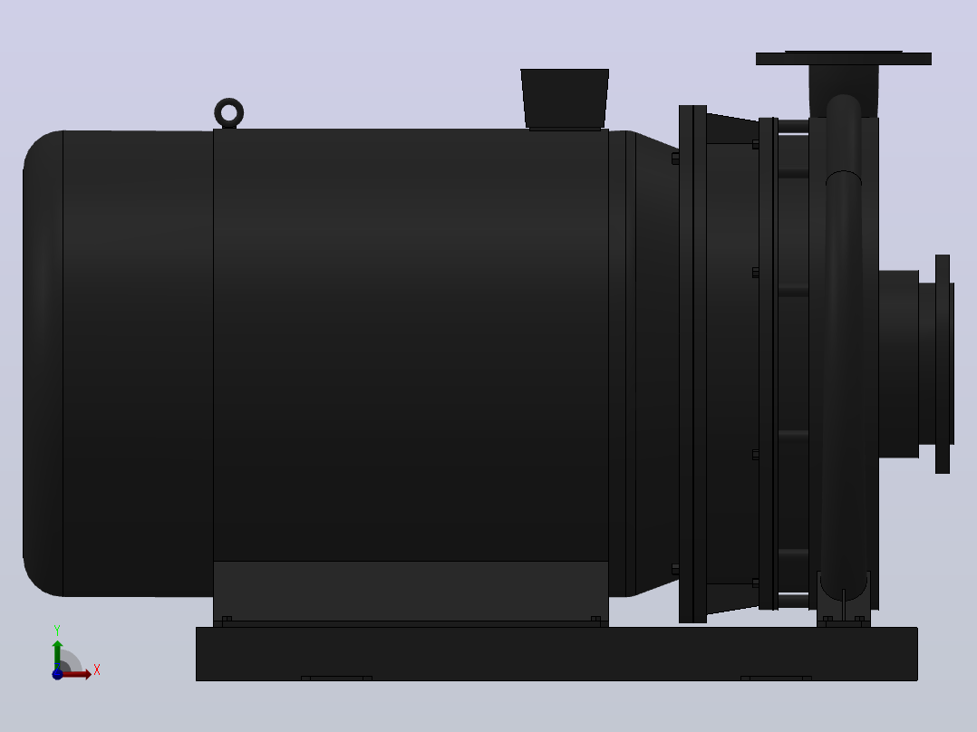 南方泵NIS，NISF泵外形（125-80-400）37kW-4极主视图