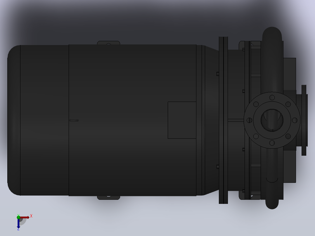 南方泵NIS，NISF泵外形（125-80-400）37kW-4极俯视图