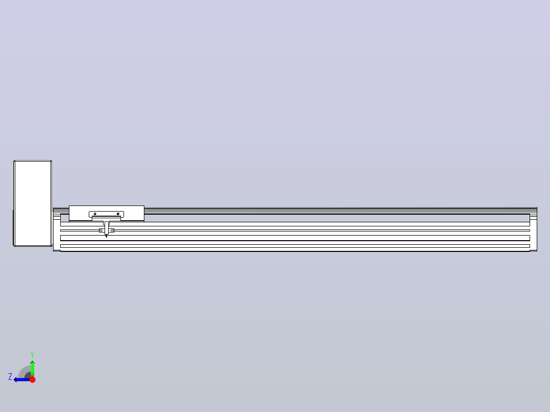 皮带直线轴半封闭可选导轨TPA-HNB-140D-120-L600-RU-Y-P40-N3右视图