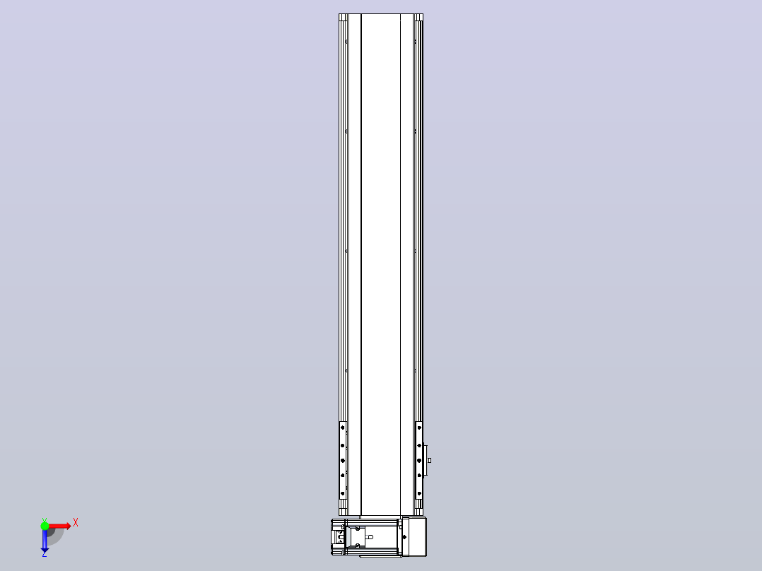 皮带直线轴半封闭可选导轨TPA-HNB-140D-120-L600-RU-Y-P40-N3俯视图